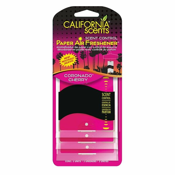 California Scents Palms Paper Coronado Cherry Air Freshener, 3PK CA572663